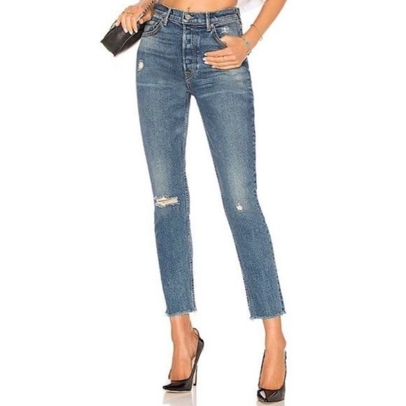 GRLFRND KAROLINA HIGH RISE SKINNY JEANS CUTOUT BACK WAIST 23 - Picture 1 of 11